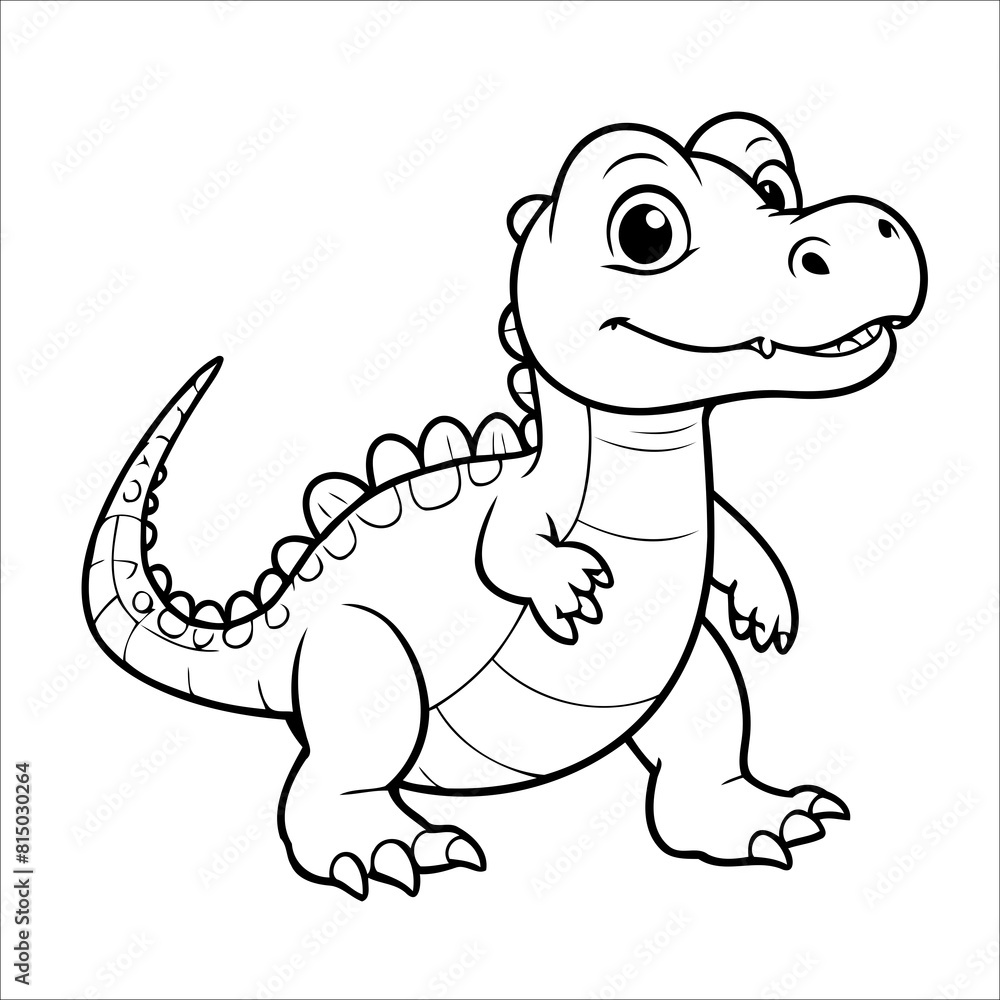 Fototapeta premium Vector illustration of cute Alligator coloring page for kids