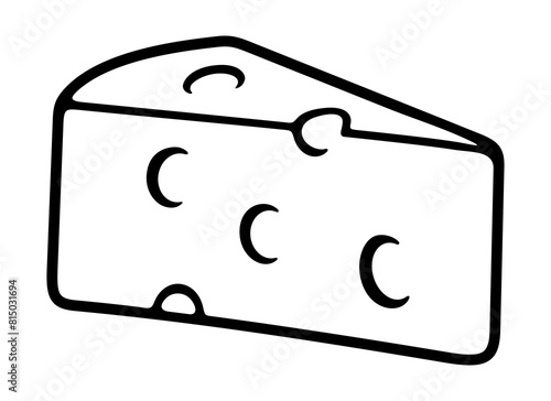 Piece of cheese, dairy and milk product. Food and meal, cheese factory and dairy farm, illustration