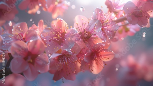 Sakura cherry blsoom are full bloom. hyper realistic 