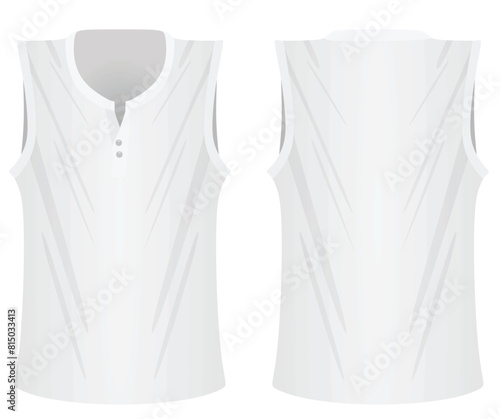 White sleeveless t shirt. vector illustration