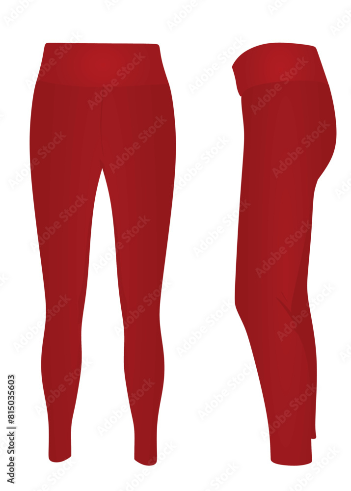 Red woman leggings. vector illustration Red woman leggings. vector illustration