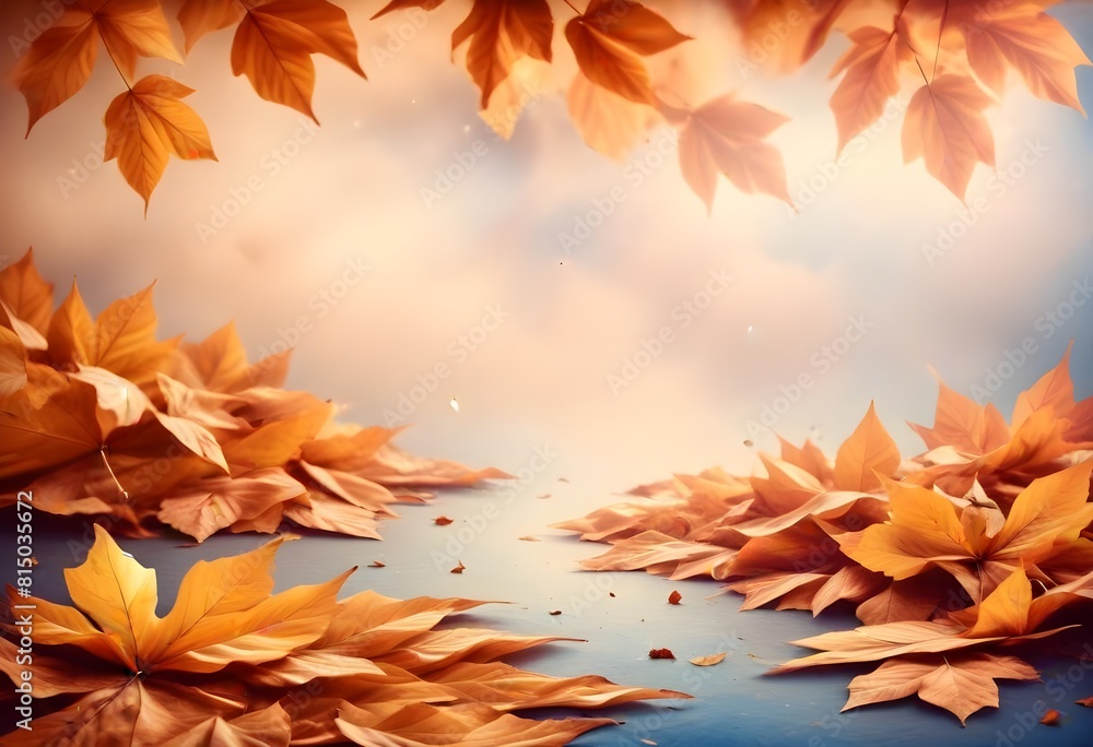 Hello Autumn, beautiful vibrant leaves of tress falling background Hello Autumn, beautiful vibrant leaves of tress falling background