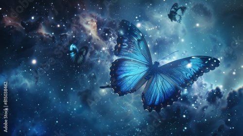 Beautiful butterfly in the space. © vannet