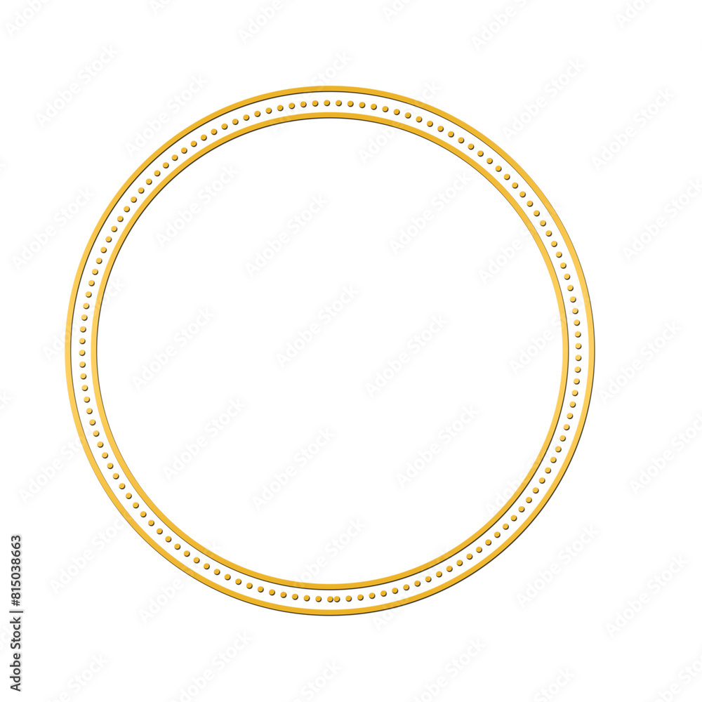 Golden circle label Photo frame banner design Golden circle label Photo frame banner design