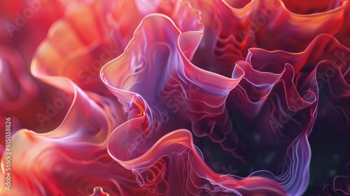 Dynamic coral curves in abstract motion.