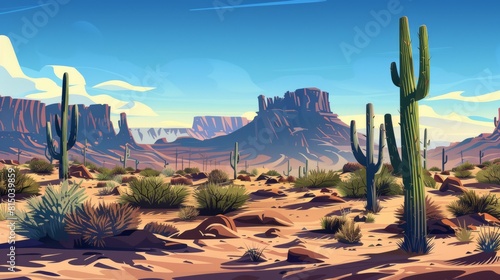 Arizona desert landscape background. ai generative hyper realistic  photo