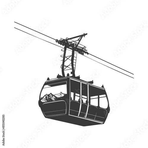 Silhouette Aerial tramway black color only