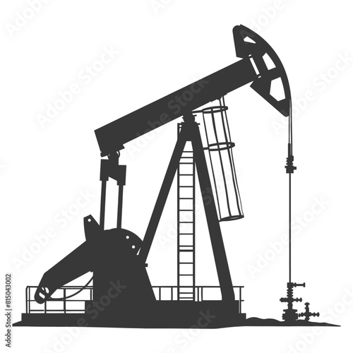 Silhouette pumpjack black color only photo