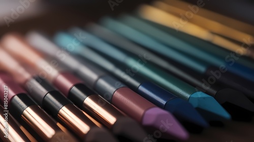 **A set of colorful eyeshadow pencils for easy application