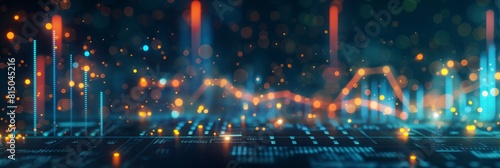 This image showcases a digital data concept with glowing abstract lights and lines, preferable for tech themes