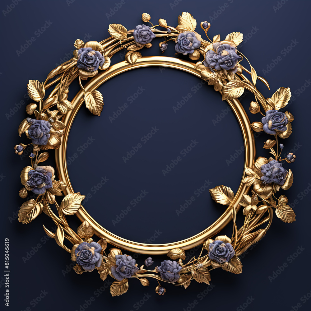 Round frame in art nouveau style with ornament. Retro frame with fairytale and magic decoration. Round frame in art nouveau style with ornament. Retro frame with fairytale and magic decoration.
