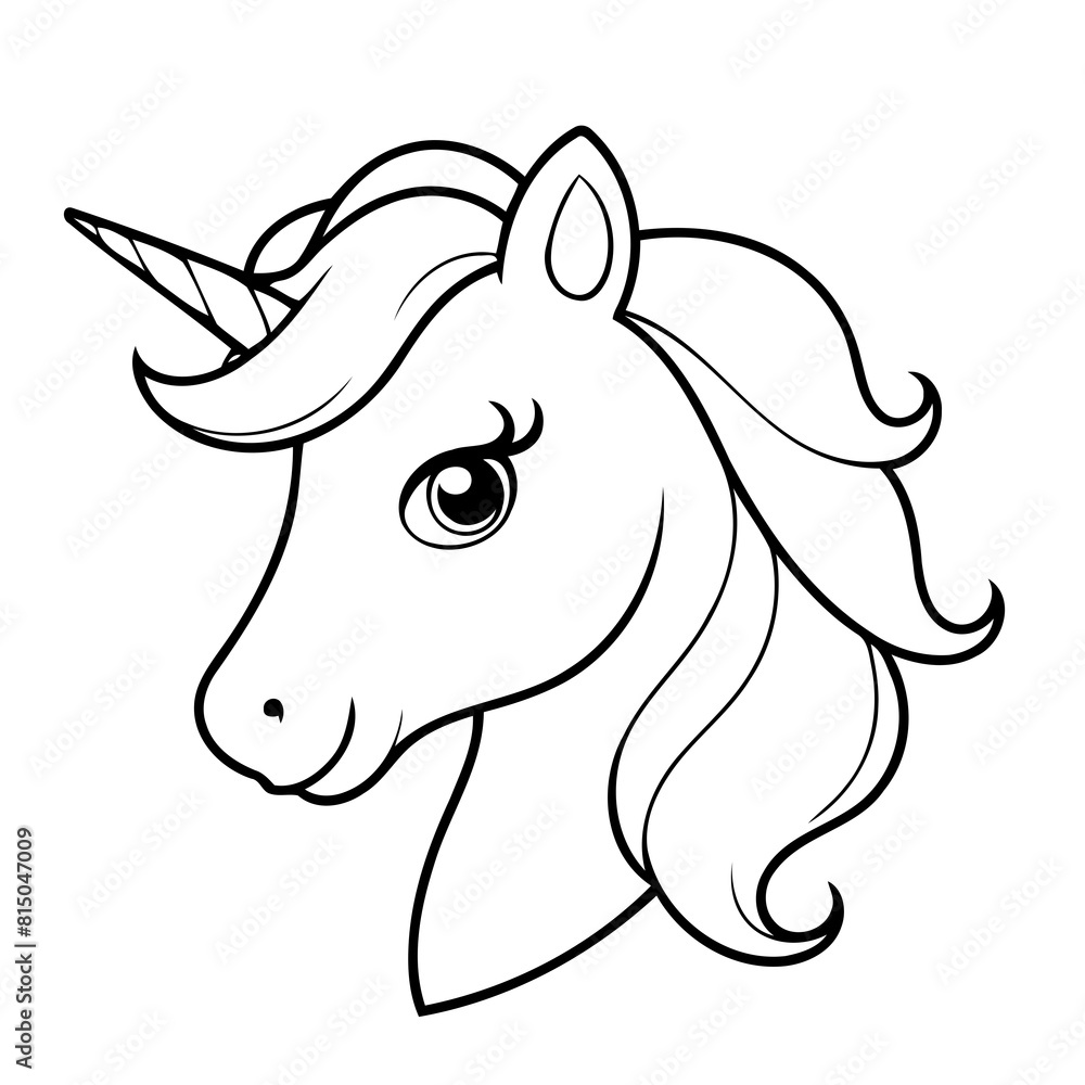 Simple vector illustration of Unicorn drawing for toddlers coloring activity Simple vector illustration of Unicorn drawing for toddlers coloring activity