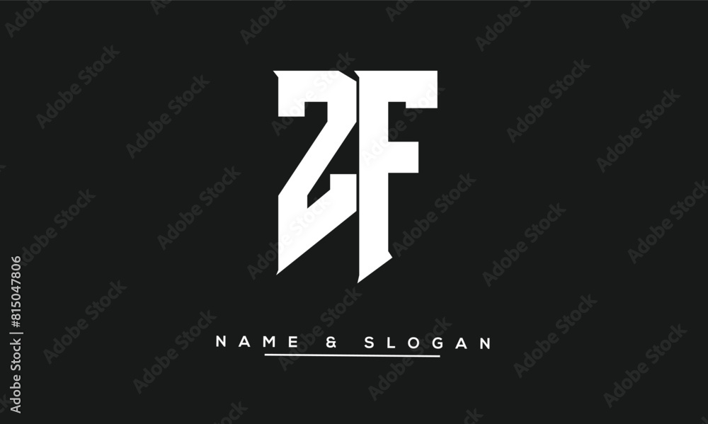 ZF, FZ, Z, F Abstract Letters Logo Monogram ZF, FZ, Z, F Abstract Letters Logo Monogram