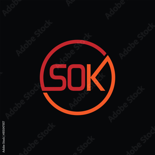 SOK Letter Initial Logo Design Vector Illustration