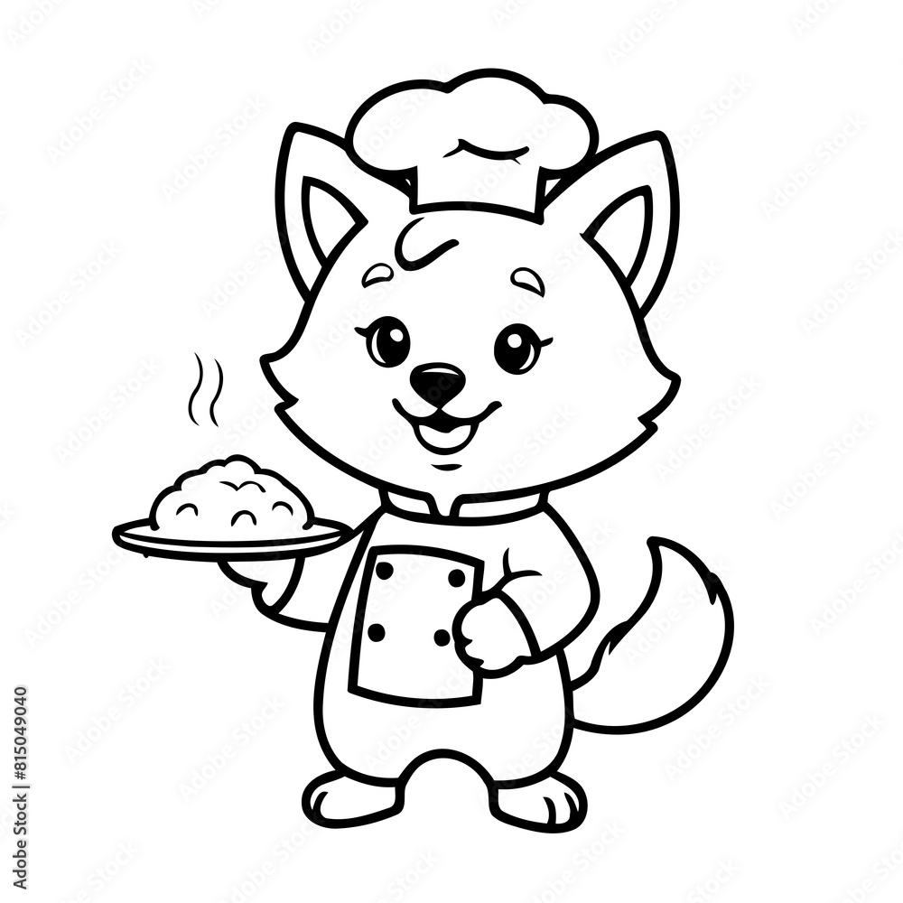 Simple vector illustration of Wolf for toddlers colouring page Simple vector illustration of Wolf for toddlers colouring page