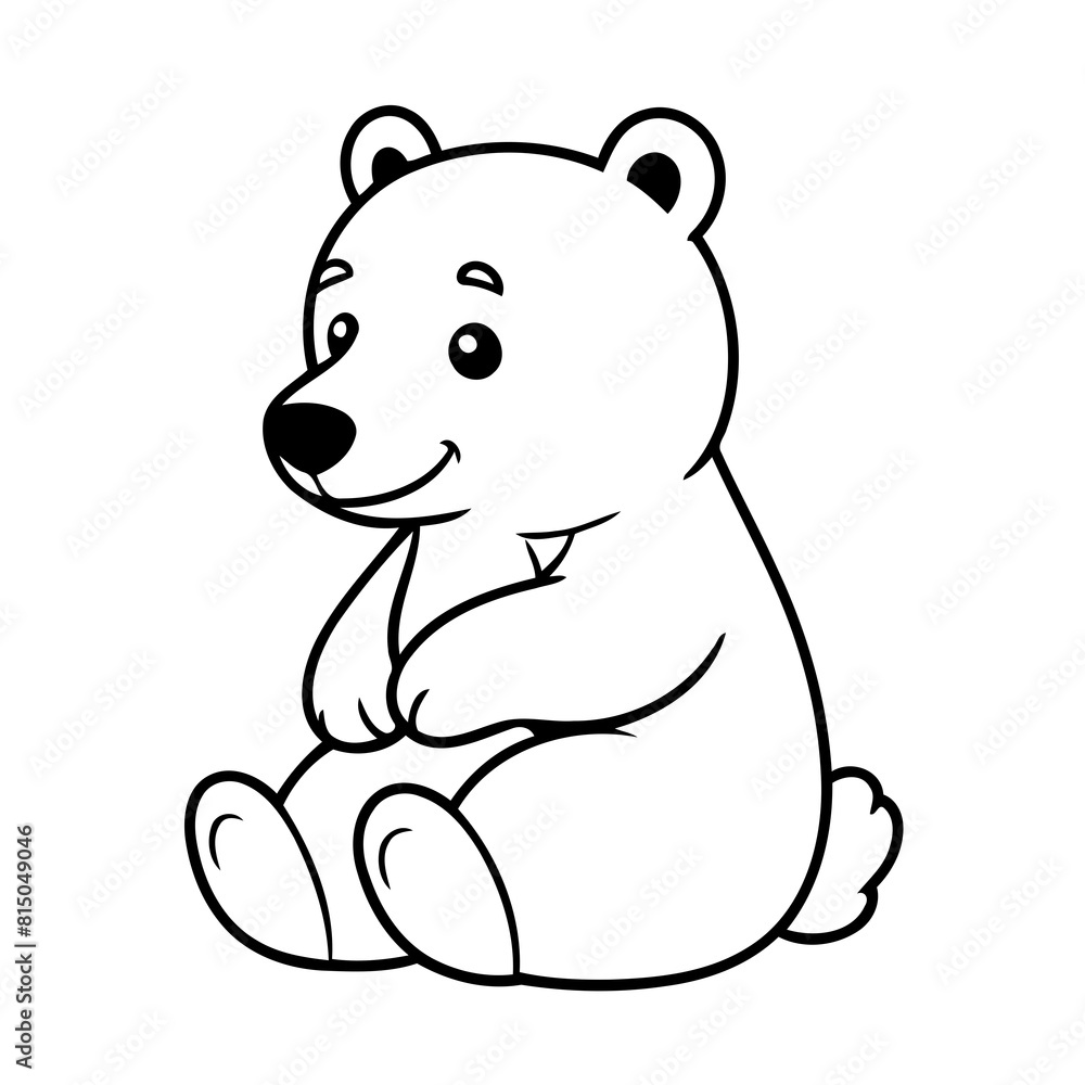 Simple vector illustration of Bear for children colouring activity Simple vector illustration of Bear for children colouring activity