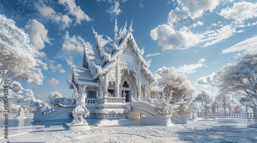 wat rong khun temple hyper realistic  photo