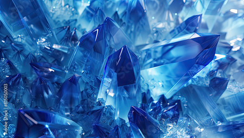Closeup of a blue crystles. Created with Ai photo