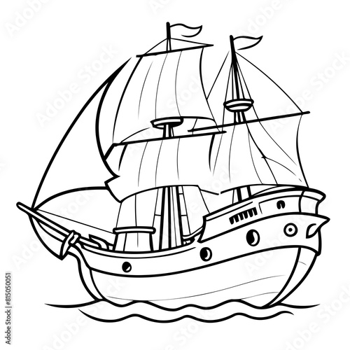 Wallpaper Mural Cute vector illustration PirateShip drawing for toddlers book Torontodigital.ca