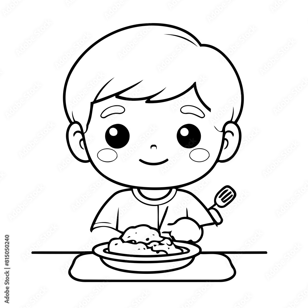 Vector illustration of a cute Boy drawing for toddlers book Vector illustration of a cute Boy drawing for toddlers book