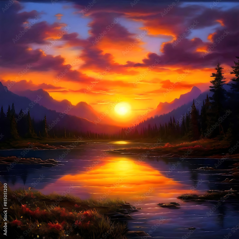 Serene Sunrise Over the Mountains welcomes you to a world where the first light kisses the peaks, casting a golden glow across the landscape. Majestic Redwood Forest beckons with its towering giants, 