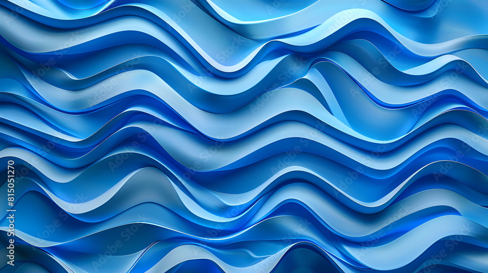Fototapeta premium Blue abstract wavy background ,a blue background with a wavy pattern ,abstract blue white paper cut wavy fluid background illustration