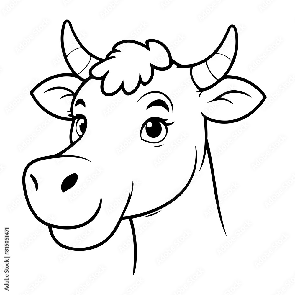 Cute vector illustration Cow drawing for children page Cute vector illustration Cow drawing for children page