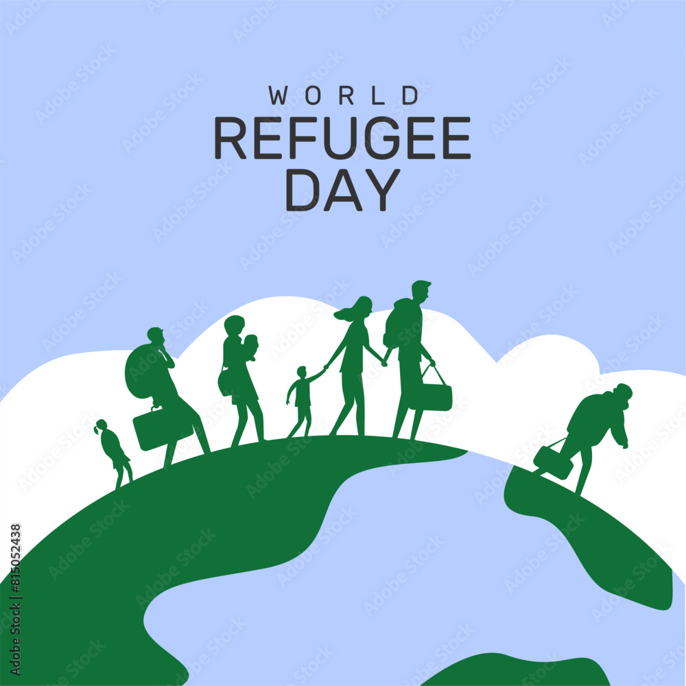 vector world refugee day background template vector world refugee day background template