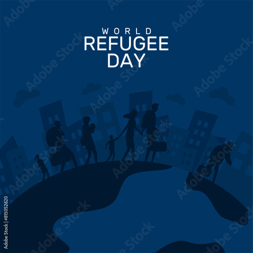 vector world refugee day poster template