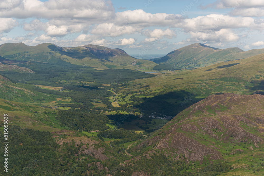 Fototapeta premium Eryri National Park helicopter aerial 