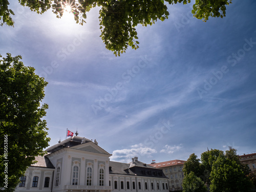 Grasalkovic Palace or Presidential Palace is a Rococo building on Hodžovo town square in Bratislava. Since 1996, the President of the Slovak Republic resides in it. photo