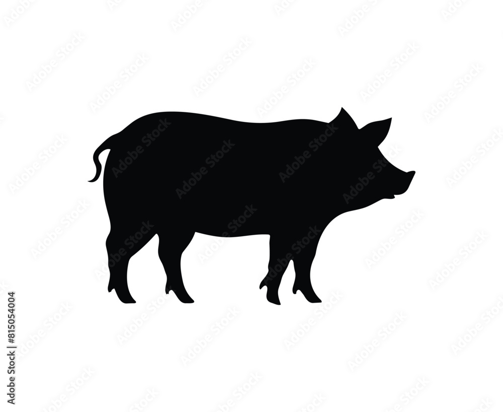 Silhouette of a pig vector illustration. Silhouette of a pig vector illustration.