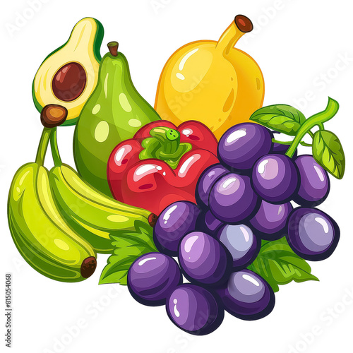 A colorful assortment of fruits and vegetables  including apples  bananas