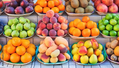  Colorful fruits displayed at a street market