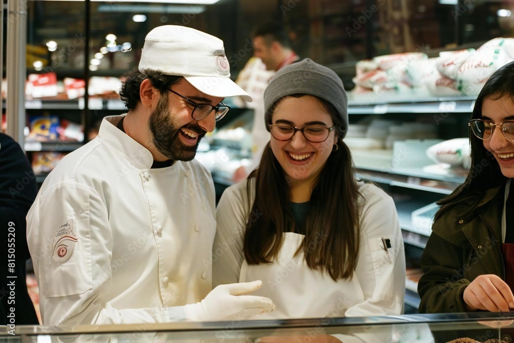 Young Caucasian Man with Beard Participating in Retail Leadership Training Session in Supermarket Setting Young Caucasian Man with Beard Participating in Retail Leadership Training Session in Supermarket Setting