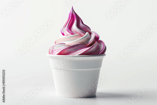 a cup with a swirly ice cream in it