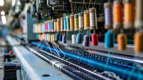 An industrial embroidery machine stock photo serves as a powerful visual tool to communicate the precision, efficiency, and technological advancements in the textile industry.