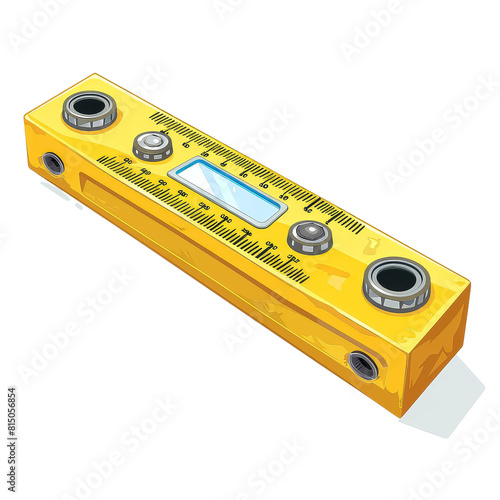 A yellow ruler with a digital display on the side photo