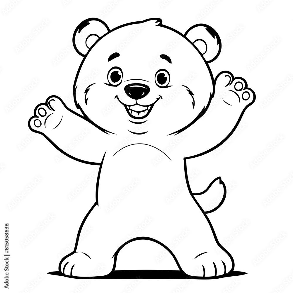 Simple vector illustration of Bear hand drawn for kids coloring page Simple vector illustration of Bear hand drawn for kids coloring page