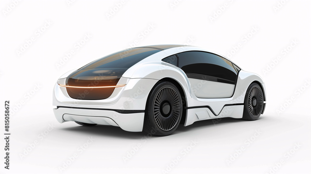 modern, clean futuristic  car, for personal transport , isolated on a clear white background