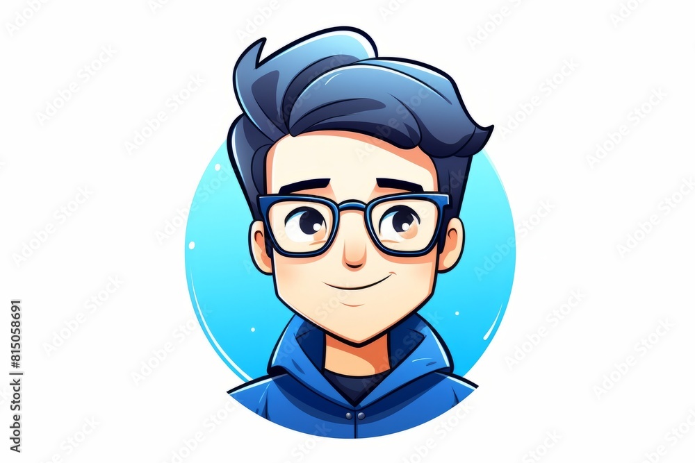 Simple cartoon graphic avatar, young male face Simple cartoon graphic avatar, young male face