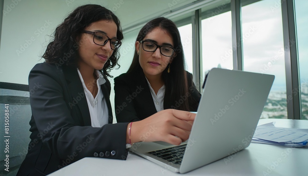 two business professionals collaborating over a laptop two business professionals collaborating over a laptop