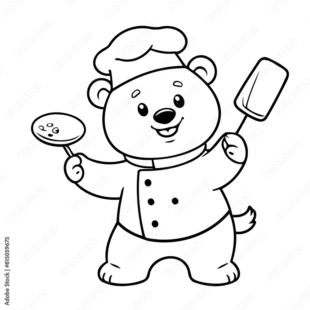 Simple vector illustration of PolarBear drawing for kids colouring page Simple vector illustration of PolarBear drawing for kids colouring page