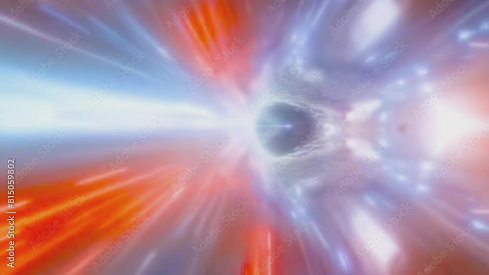 Flight through a colorful hyperspace galaxy space tunnel. Jump into hyperspace. Abstract teleportation velocity jump in cyber. Sci-Fi interstellar space travel through wormhole. Flight through a colorful hyperspace galaxy space tunnel. Jump into hyperspace. Abstract teleportation velocity jump in cyber. Sci-Fi interstellar space travel through wormhole.