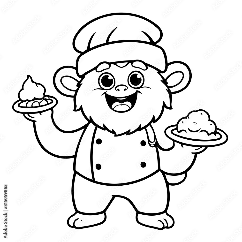Simple vector illustration of Yeti for toddlers colouring page Simple vector illustration of Yeti for toddlers colouring page