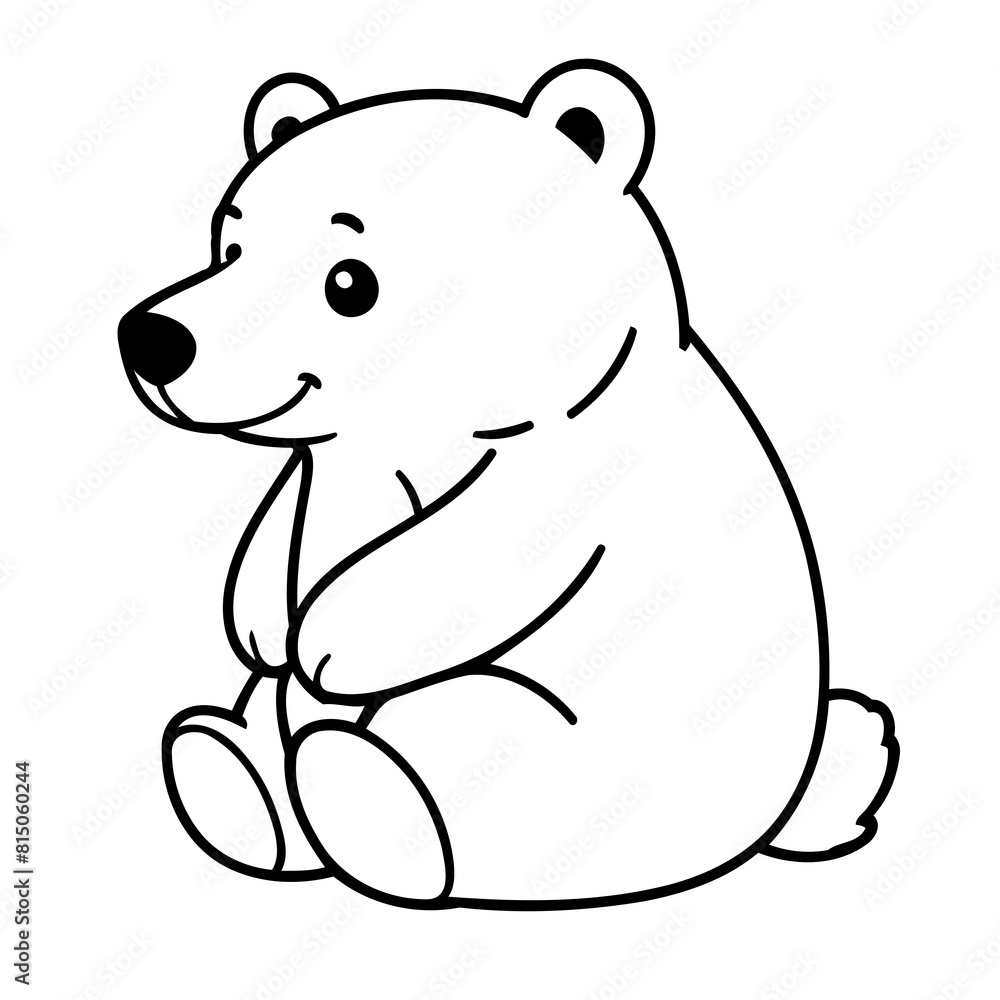 Vector illustration of a cute Bear doodle colouring activity for kids Vector illustration of a cute Bear doodle colouring activity for kids