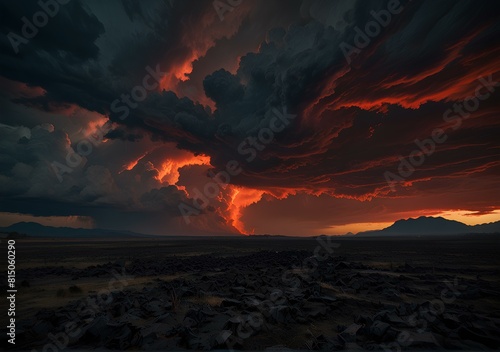 Earth: Red river, red clouds