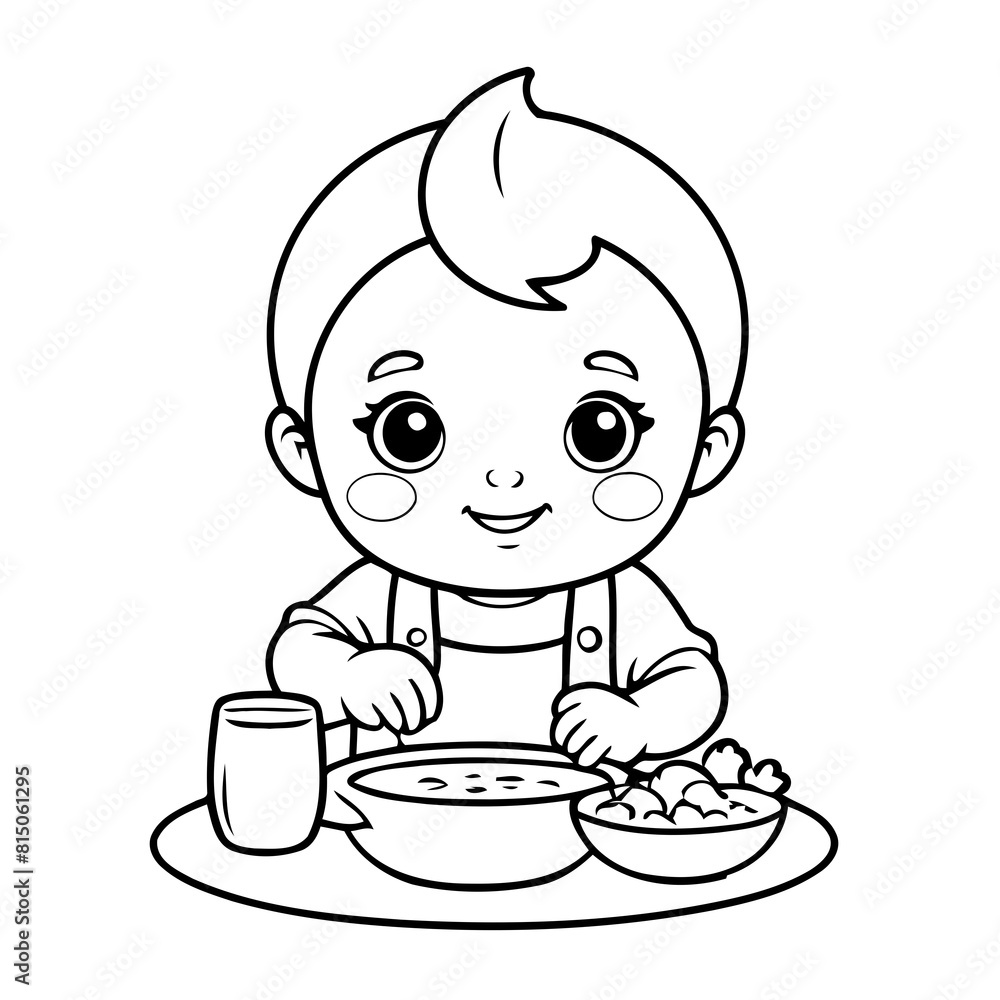 Simple vector illustration of Baby doodle for toddlers worksheet Simple vector illustration of Baby doodle for toddlers worksheet