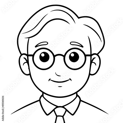 Cute vector illustration Professor drawing for toddlers book