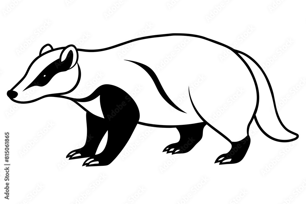 badger line art silhouette illustration badger line art silhouette illustration